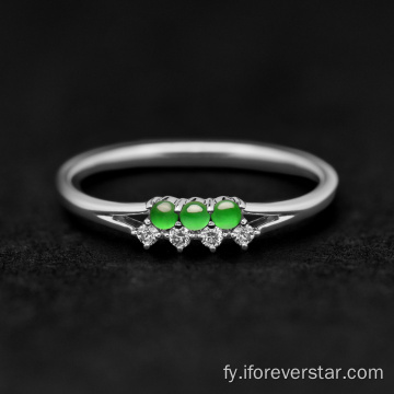 Wholesale 100% Natuerlike S925 fan hege kwaliteit Jade Ring